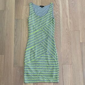 Soprano Striped Gray and Yellow Dress xs